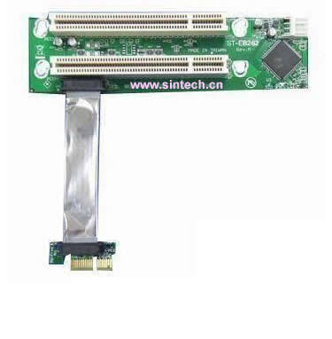 ST-EB262 PCI-E express X1 to dual PCI riser card with high speed flex cable